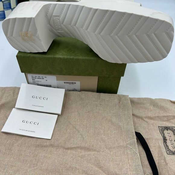 Women’s Gucci, rubber block, low heel slides, size 41 made in Italy - Picture 9 of 11